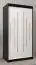 Schiebetürenschrank / Kleiderschrank Pilatus 01, Farbe: Schwarz / Weiß matt - Abmessungen: 200 x 100 x 62 cm (H x B x T)