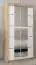 Schiebetürenschrank / Kleiderschrank Jan 01D mit Spiegel, Farbe: Eiche Sonoma / Weiß matt - Abmessungen: 200 x 100 x 62 cm (H x B x T)
