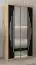 Schiebetürenschrank / Kleiderschrank mit Spiegel Tomlis 01A, Farbe: Eiche Sonoma / Schwarz - Abmessungen: 200 x 100 x 62 cm (H x B x T)