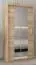 Schiebetürenschrank / Kleiderschrank Jan 01D mit Spiegel, Farbe: Eiche Sonoma - Abmessungen: 200 x 100 x 62 cm ( H x B x T)