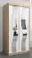 Schiebetürenschrank / Kleiderschrank Hacho 1 mit Spiegel, Farbe: Eiche Sonoma / Weiß matt - Abmessungen: 200 x 100 x 62 cm ( H x B x T)