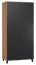 93 cm breiter Kleiderschrank mit 2 Türen | Farbe: Eiche / Schwarz Abbildung