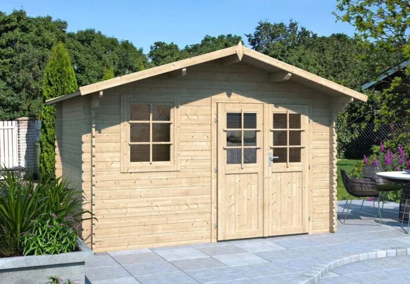 Gartenhaus Gartenfreude 9 - 28 mm Blockbohlenhaus, Grundfläche: 8,63 m², Satteldach
