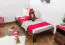 Kinderbett / Jugendbett Kiefer Vollholz massiv Nussfarben A10, inkl. Lattenrost - Abmessung 90 x 200 cm