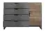 Kommode Bassatine 07, Farbe: Eiche rustikal / Grau / Schwarz - Abmessungen: 99 x 138 x 40 cm (H x B x T)