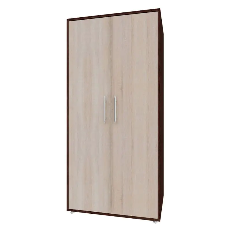 90 cm breiter Kleiderschrank mit 2 Türen | Farbe: Nuss Abbildung