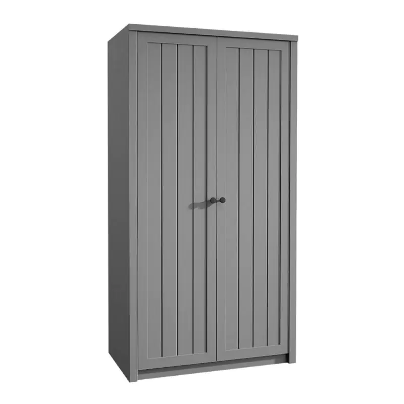 90 cm breiter Kleiderschrank mit 2 Türen | Farbe: Grau Abbildung