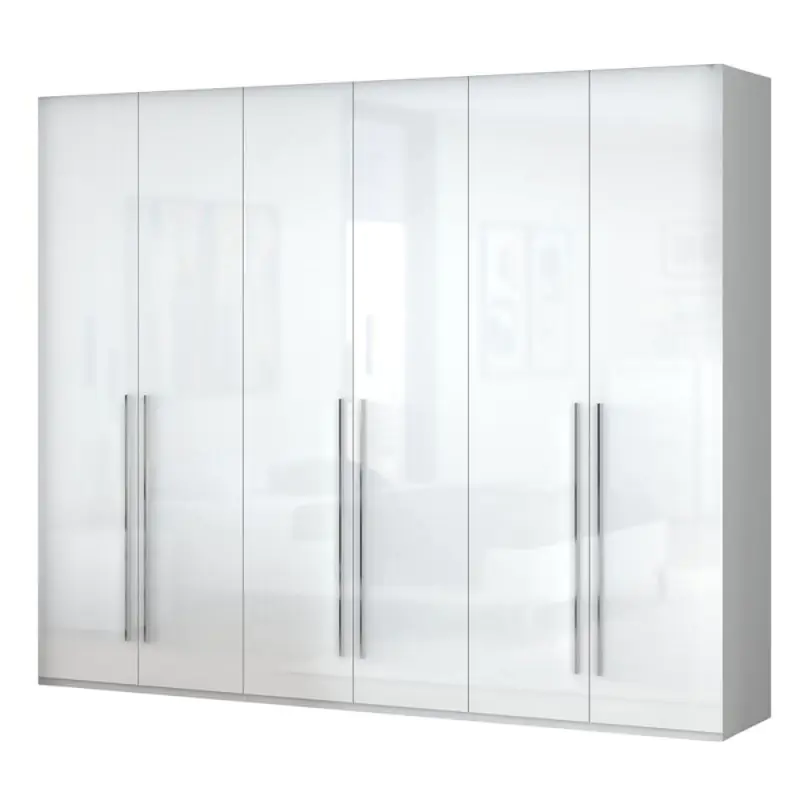 272 cm breiter Kleiderschrank mit 6 Türen | Farbe: Weiß Abbildung