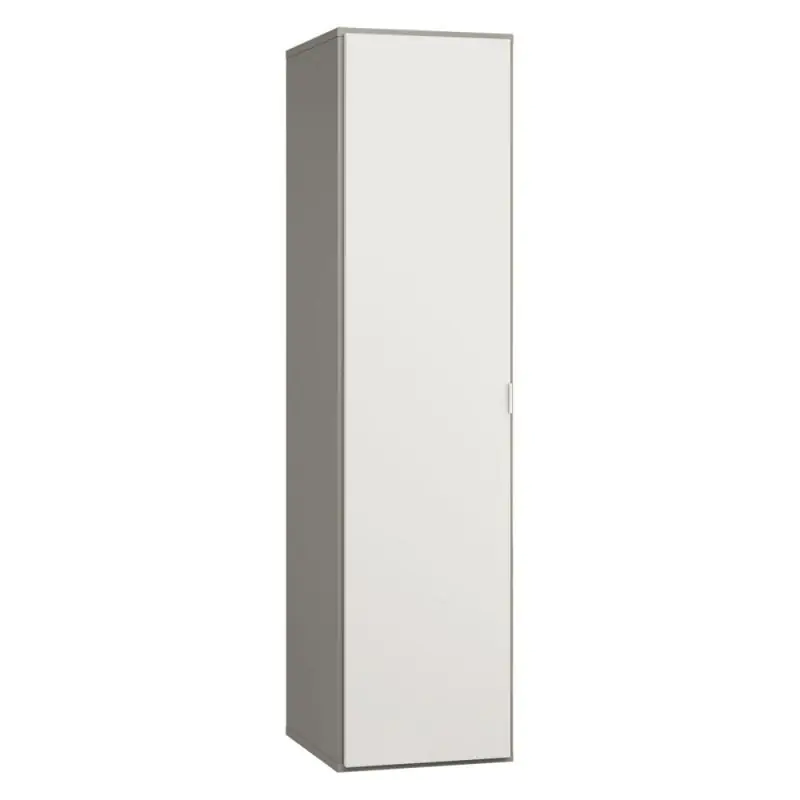 47 cm breiter Kleiderschrank mit 1 Tür | Farbe: Grau / Weiß Abbildung