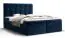 Außergewöhnliches Boxspringbett mit weichen Veloursstoff Pirin 84, Farbe: Blau - Liegefläche: 160 x 200 cm (B x L)