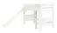 Weißes Hochbett mit Rutsche 90 x 190 cm, Buche Massivholz Weiß lackiert, umbaubar in ein Einzelbett, "Easy Premium Line" K30/n