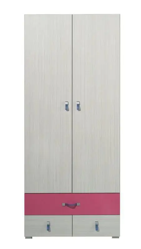 Kleiderschrank / Drehtürenschrank Jugendzimmer Rosa / Weiß 190x80x50 cm Abbildung