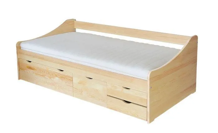 Bettgestell Kiefer 90 x 200 cm Natur Abbildung