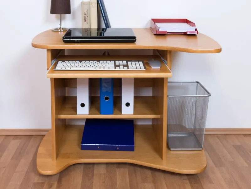 Schreibtisch Kiefer massiv Vollholz Erlefarben Junco 197 - Abmessungen: 75 x 100 x 60 cm (H x B x T)