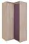 Kinderzimmer - Drehtürenschrank / Eckkleiderschrank Koa 04, Farbe: Eiche / Violett - Abmessungen: 203 x 98 x 98 cm (H x B x T)