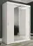 Eleganter Kleiderschrank Ätna 60, Farbe: Weiß matt / Weißer Marmor - Abmessungen: 200 x 150 x 62 cm (H x B x T), mit Spiegel