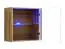 Stylische Wohnwand Volleberg 45, Farbe: Eiche Wotan / Schwarz - Abmessungen: 140 x 250 x 40 cm (H x B x T), mit LED-Beleuchtung