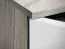 Großer Schrank Nese 03, Farbe: Weiß Hochglanz / Eiche San Remo - Abmessungen: 184 x 50 x 35 cm (H x B x T), mit Push-to-open Funktion