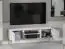 TV-Unterschrank Roanoke 06, Farbe: Weiß / Weiß Glanz - Abmessungen: 53 x 160 x 40 cm (H x B x T), mit 2 Türen und 4 Fächern