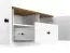 TV-Unterschrank Oulainen 09, Farbe: Weiß / Eiche - Abmessungen: 55 x 150 x 40 cm (H x B x T), mit 2 Türen, 1 Schublade und 3 Fächern