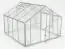 Gewächshaus - Glashaus Mangold XL9, mit quer teilbarer Tür, gehärtetes Glas 4 mm, 8,40 m², 290 x 290 cm, langlebige Aluminiumprofile, 1 Fenster