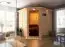 Sauna "Nooa" SET mit Kranz und Ofen externe Steuerung easy 9 kW Edelstahl - 210 x 210 x 202 cm (B x T x H)