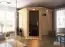 Sauna "Nooa" SET mit Kranz und graphitfarbener Tür - Farbe: Natur, Ofen externe Steuerung easy 9 kW - 210 x 210 x 202 cm (B x T x H)