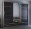 Kleiderschrank / Schiebetürenschrank 2,5 Meter breit | Lusatian 38 | Schwarz / Grau | mit Spiegel | 7 Fächer | 4 Schubladen | 3 Türen | 218 x 250 x 61