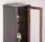 Vitrine Selun 10, Farbe: Eiche Dunkelbraun / Grau - 197 x 50 x 43 cm (H x B x T)