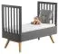 Babybett / Gitterbett Naema 06, Farbe: Grau / Eiche - Liegefläche: 70 x 140 cm (B x L)