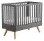 Babybett / Gitterbett Naema 06, Farbe: Grau / Eiche - Liegefläche: 70 x 140 cm (B x L)