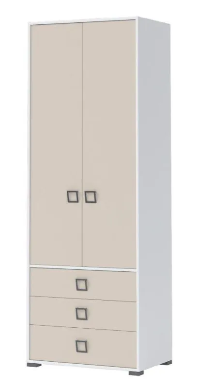 Kleiderschrank / Drehtürenschrank Jugendzimmer Weiß 236x84x56 cm Abbildung