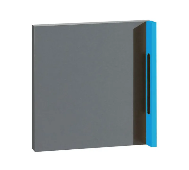 Tür Jakob, Farbe: Anthrazit / Türkis - 37 x 37 x 6 cm (H x B x T)