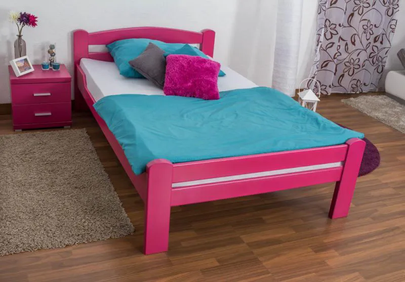 Buche Bett 120 x 200 cm Rosa Abbildung