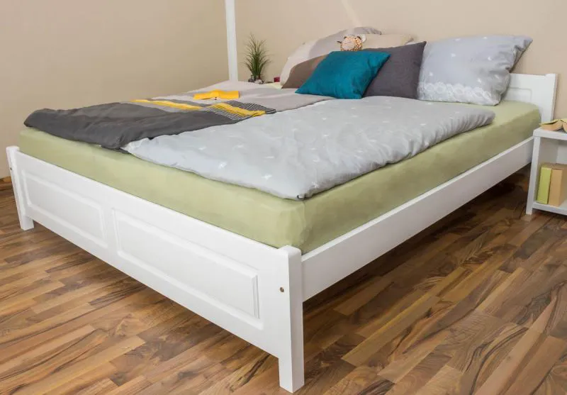 Bett Kiefer 180 x 200 cm Weiß Abbildung