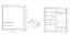 Schwebetürenschrank mit sechs Fächern und zwei Schubladen Kirkdale 02, Farbe: Weiß - Abmessungen: 214 x 204 x 62 cm (H x B x T), mit genügend Stauraum