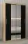 Schiebetürenschrank / Kleiderschrank Bisaurin 2B mit Spiegel, Farbe: Eiche Sonoma / Schwarz - Abmessungen: 200 x 120 x 62 cm ( H x B x T)