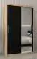 Schiebetürenschrank / Kleiderschrank Bisaurin 2C mit Spiegel, Farbe: Eiche Sonoma / Schwarz - Abmessungen: 200 x 120 x 62 cm ( H x B x T)