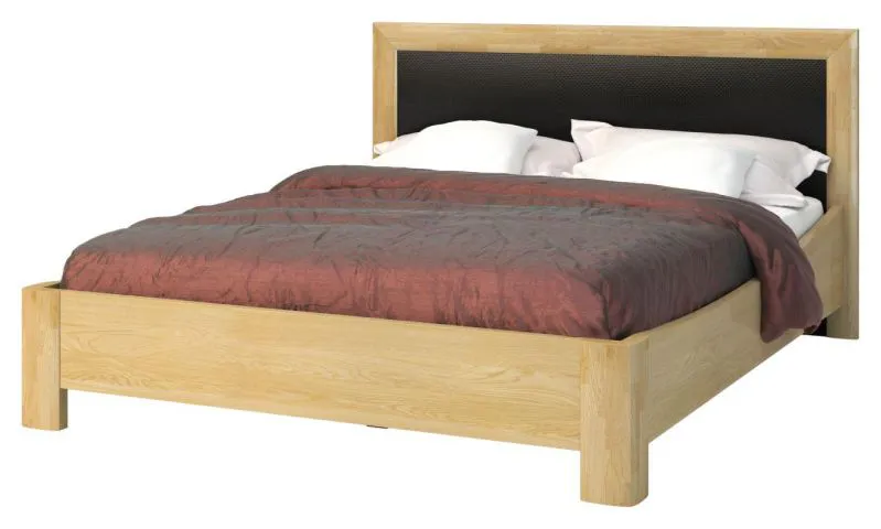 Bett 90 x 200 cm Eiche / Schwarz Abbildung