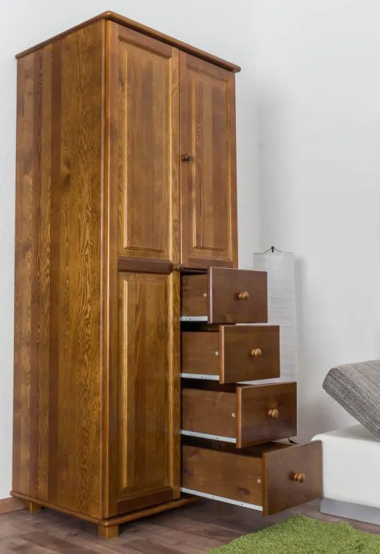 Kiefer-Schrank Landhaus, Farbe: Eiche 190x80x60 cm Abbildung