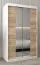 Schiebetürenschrank / Kleiderschrank Bisaurin 2B mit Spiegel, Farbe: Weiß matt / Eiche Sonoma - Abmessungen: 200 x 120 x 62 cm ( H x B x T)