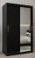 Schiebetürenschrank / Kleiderschrank Bisaurin 2C mit Spiegel, Farbe: Schwarz - Abmessungen: 200 x 120 x 62 cm ( H x B x T)