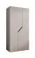 Kleiderschrank / Drehtürenschrank | Farbe: Kaschmir | 1 Meter breit | 1 Fach | 1 Kleiderstange | Griffe: Schwarz | Maße: 100 x 52 x 202 cm | Soft-Close-Funktion | ABS