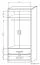 Drehtürenschrank / Kleiderschrank Pasuruan 02, Farbe: Nuss / Ahorn - Abmessungen: 195 x 85 x 55 cm (H x B x T)
