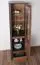 Vitrine Selun 10, Farbe: Eiche Dunkelbraun / Grau - 197 x 50 x 43 cm (H x B x T)
