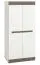 Drehtürenschrank / Kleiderschrank Knoxville 01, Farbe: Kiefer Weiß / Grau - Abmessungen: 202 x 92 x 65 cm (H x B x T), mit 2 Türen und 6 Fächern