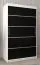 120 cm breiter Kleiderschrank mit 5 Fächern und 2 Türen | Farbe: Weiß / Schwarz Abbildung
