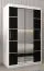 120 cm breiter Kleiderschrank mit 2 Türen | 5 Fächer | Farbe: Weiß / Schwarz Abbildung