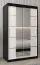 120 cm breiter Kleiderschrank mit 2 Türen | 5 Fächer | Farbe: Weiß / Schwarz Abbildung
