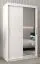 120 cm breiter Schiebetürenschrank mit 2 Türen | 5 Fächer | 2 Kleiderstangen | Farbe: Weiß Abbildung